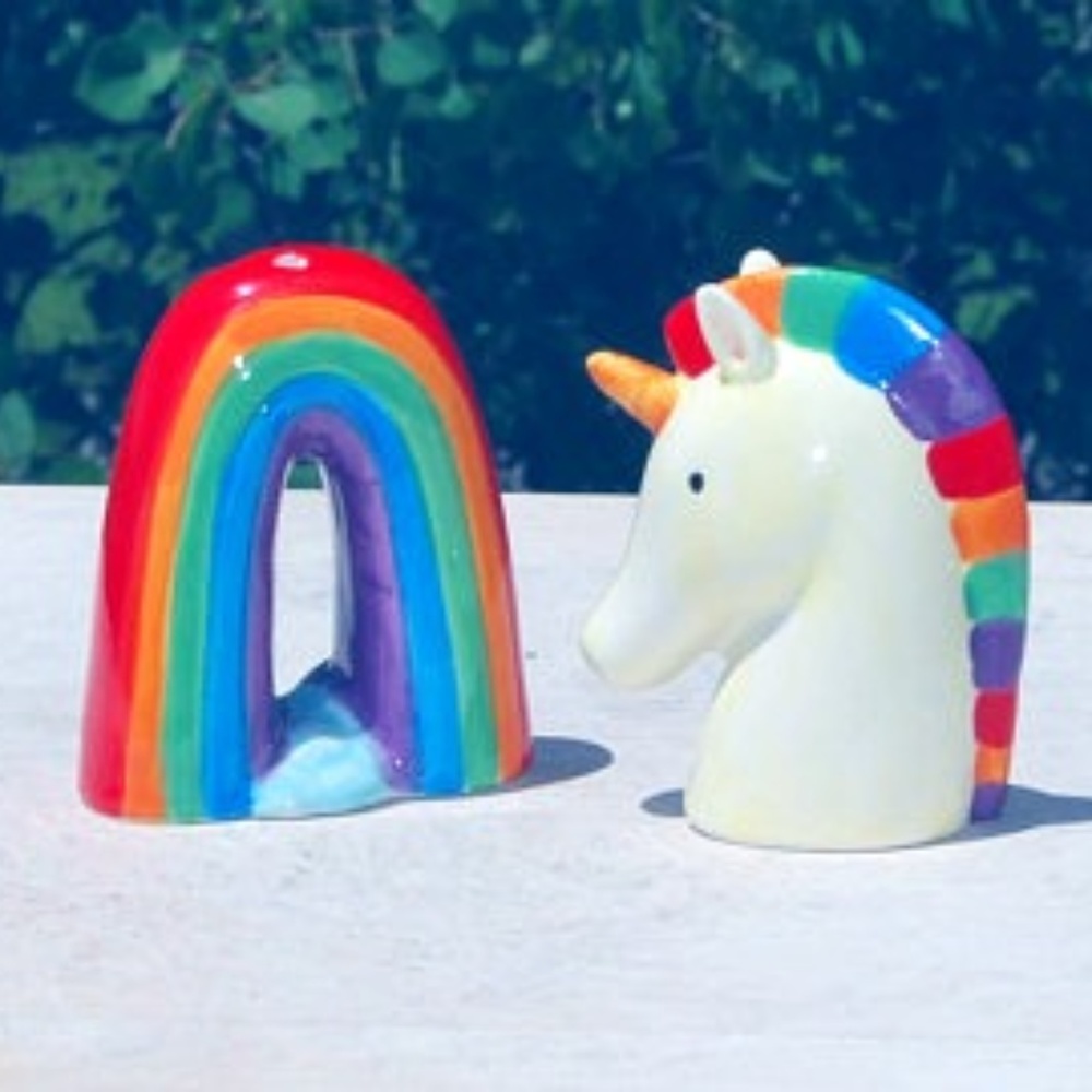 New Rainbow Unicorn Salt & Pepper Shakers